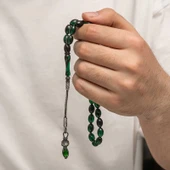 Supertrend Gümüş 1000 Ayar Kazaz Püsküllü Sıkma Kehribar Tesbih thumbnail 4