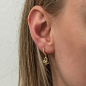 Supertrend Gümüş Sallantılı Gold Kelebek Kadın Küpe thumbnail 4