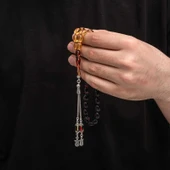 Supertrend Gümüş Püskül Sıkma Kehribar Tesbih thumbnail 2