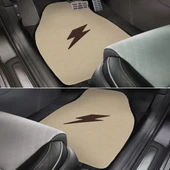 Kahverengi Şimşek Nakış Desenli 5'li Oto Halı Paspas Seti / Ön Arka Uyumlu Araç Oto Halı Paspas thumbnail 6