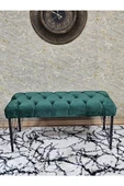 Siyah Boyalı Tel Ayaklı 90 cm Puf Bench - Puf - Bench - Kasalı Oturak - Oturak - Yatak Ucu Puf Yeşil Renk 90 x 41 Boyut/Ebat thumbnail 2