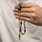 Supertrend Gümüş 1000 Ayar Kazaz Püsküllü Sıkma Kehribar Tesbih thumbnail 4