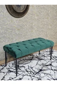 Siyah Boyalı Tel Ayaklı 90 cm Puf Bench - Puf - Bench - Kasalı Oturak - Oturak - Yatak Ucu Puf Yeşil Renk 90 x 41 Boyut/Ebat thumbnail 1
