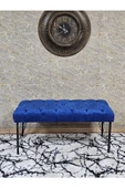 Siyah Boyalı Tel Ayaklı 90 cm Puf Bench - Puf - Bench - Kasalı Oturak - Oturak - Yatak Ucu Puf Mavi Renk 90 x 41 Boyut/Ebat thumbnail 2