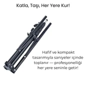 Ayarlanabilir Alüminyum Tripod Işık Standı Katlanabilir, Dayanıklı ve Ring Light Uyumlu - 2