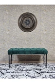 Siyah Boyalı Tel Ayaklı 90 cm Puf Bench - Puf - Bench - Kasalı Oturak - Oturak - Yatak Ucu Puf Yeşil Renk 90 x 41 Boyut/Ebat thumbnail 3