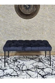 Siyah Boyalı Tel Ayaklı 90 cm Puf Bench - Puf - Bench - Kasalı Oturak - Oturak - Yatak Ucu Puf Füme Renk 90 x 41 Boyut/Ebat thumbnail 2