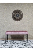 Siyah Boyalı Tel Ayaklı 90 cm Puf Bench - Puf - Bench - Kasalı Oturak - Oturak - Yatak Ucu Puf Pembe Renk 90 x 41 Boyut/Ebat thumbnail 3