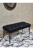 Siyah Boyalı Tel Ayaklı 90 cm Puf Bench - Puf - Bench - Kasalı Oturak - Oturak - Yatak Ucu Puf Siyah Renk 90 x 41 Boyut/Ebat thumbnail 1