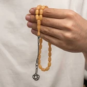 Supertrend Gümüş Kazaz Püsküllü Sıkma Kehribar Tesbih - 4