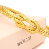 Altın Kaplama İmitasyon Başak Ajda Aşk Düğümü Bilezik BLZ-3113 thumbnail 4