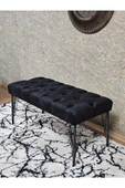 Siyah Boyalı Tel Ayaklı 90 cm Puf Bench - Puf - Bench - Kasalı Oturak - Oturak - Yatak Ucu Puf Siyah Renk 90 x 41 Boyut/Ebat thumbnail 4