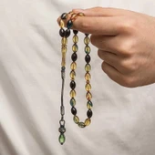 Supertrend Gümüş 1000 Ayar Kazaz Püsküllü Sıkma Kehribar Tesbih thumbnail 3