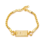 İmitasyon Altın Kaplama Çizgili Figaro Desenli Külçe Bileklik BLK-1156 thumbnail 1