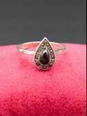 925 Ayar Kadın Gümüş Oltu Taşı Yüzük sy00069 thumbnail 2