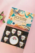 Porsima 3188 Rosemary 12 Parça Yaldızlı Porselen Türk Kahve Fincan Takımı thumbnail 2