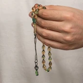 Supertrend Gümüş 1000 Ayar Kazaz Püsküllü Sıkma Kehribar Tesbih thumbnail 2