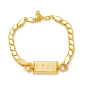 İmitasyon Altın Kaplama Arpa Zincir Desenli Külçe Bileklik BLK-1153 thumbnail 1