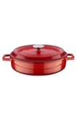 Lava Döküm Yayvan Tencere Trendy Kapak - Çap 28 Cm - Kırmızı thumbnail 4