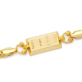 İmitasyon Altın Kaplama Hazır Zincir Desenli  Külçe Bileklik BLK-1152 thumbnail 5