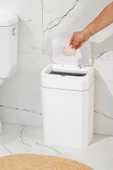 Porsima Me02 Hareket Sensörlü Sessiz Kapatma Çöp Kutusu Banyo Mutfak Çöp Kovası Kapaklı Banyo Çöp Kovası 18Lt - 4