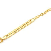 İmitasyon Altın Kaplama Çizgili Figaro Desenli Külçe Bileklik BLK-1151 thumbnail 4