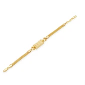 İmitasyon Altın Kaplama Hazır Zincir Desenli  Külçe Bileklik BLK-1152 thumbnail 3