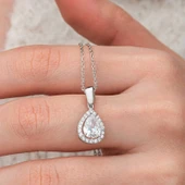 Supertrend Gümüş Damla Beyaz Zirkon Taşlı Kadın Kolye thumbnail 4