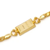 İmitasyon Altın Kaplama Arpa Zincir Desenli Külçe Bileklik BLK-1153 thumbnail 5