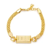 İmitasyon Altın Kaplama Hazır Zincir Desenli  Külçe Bileklik BLK-1152 thumbnail 1