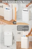 Porsima Me02 Hareket Sensörlü Sessiz Kapatma Çöp Kutusu Banyo Mutfak Çöp Kovası Kapaklı Banyo Çöp Kovası 18Lt - 7