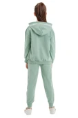 Kız Çocuk What Yazılı Kapüşonlu Mint Yeşili Eşofman Takımı - 3