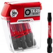 Milwaukee Milwaukee TX25X50MM Torx Shockwave Vidalama Ucu 10'lu Paket - 1