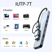 Inca IUTP-7T USB 3.0 + 4x USB 2.0 100W Çoklayıcı Çevirici - 11