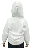 Kız Çocuk /Erkek Çocuk M Harf Nakışlı Kapüşonlu Beyaz Renk Sweatshirt - 2