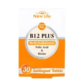 New Life B12 Plus Folik Asit ve Biotin İçeren Takviye Edici Gıda 30 Kapsül - 1