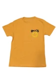 Erkek Çocuk Çift Taraf Smile Resim Yazı Desenli Tişört Turuncu - 1