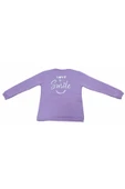Kız Çocuk Love You Nakışlı Çift Taraf Yazı Desenli Sweatshirt - 2