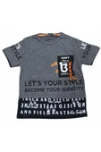 Erkek Çocuk Dont Yazı Desenli Ip Detaylı Tişört - 1