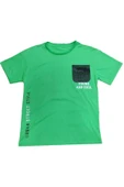 Erkek Çocuk Young Yazı Desenli Tişört Yeşil - 1