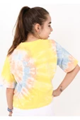 Kız Çocuk Any More Yazı Desenli Batik Crop Tişört Sarı - 3