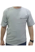 Erkek Çocuk No Fakers Yazı Desenli Gri Renk Oversize Tişört - 1
