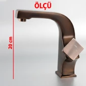 Bronz Lavabo Bataryası Estetik Tasarım, Uzun Ömürlü Zarif Dayanıklı Paslanmaz Metal Banyo Musluğu thumbnail 2