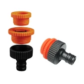 Adaptör 3 Farklı Ölçülü Hortum Bağlantı Aparatı Eki 1/2" - 3/4" - 1" MD306 Bahçe Hortum Ucu Plastik thumbnail 1