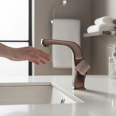 Bronz Lavabo Bataryası Estetik Tasarım, Uzun Ömürlü Zarif Dayanıklı Paslanmaz Metal Banyo Musluğu thumbnail 3