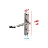 WC Banyo İç Kapı Kendinden Kilitli Kol Kolu Aynalı Sağa Sola Uygun Saten Renk Kapı Tutamağı 1 Takım thumbnail 4