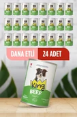King Sos İçerisinde Et Parçacıklı Dana Etli Köpek Konservesi 400 Gr*24 ADET - 1