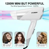 Hyundai HC-123  1200W Güçlü ve Katlanabilir Seyahat Tipi Saç Kurutma Makinesi - 5