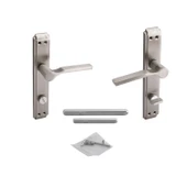 WC Banyo İç Kapı Kendinden Kilitli Kol Kolu Aynalı Sağa Sola Uygun Saten Renk Kapı Tutamağı 1 Takım thumbnail 1