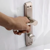 WC Banyo İç Kapı Kendinden Kilitli Kol Kolu Aynalı Sağa Sola Uygun Saten Renk Kapı Tutamağı 1 Takım thumbnail 5